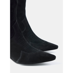 Mint Velvet Black Suede Western Ankle Boots